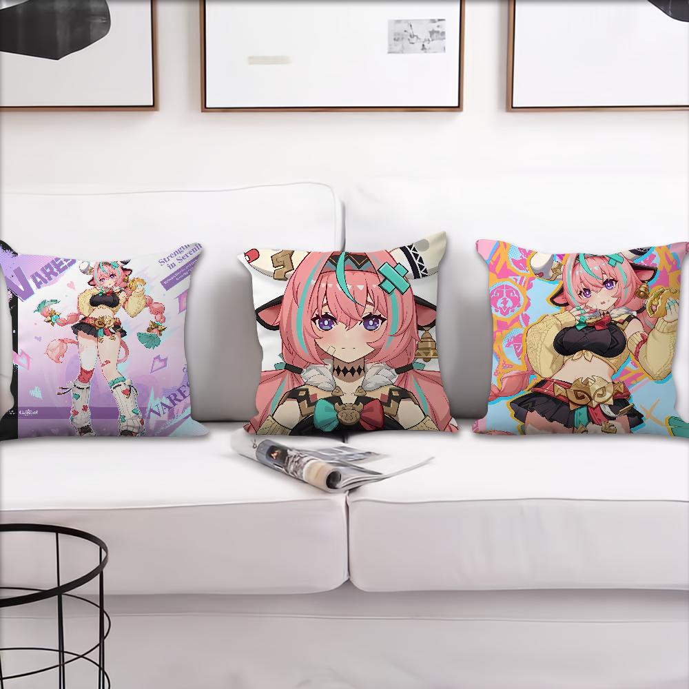 Genshin Bequemes weiches Kissen Impact Spiel Hülle varesa für Sofa Wohnzimmer Homeoffice Dekor und Kunst neue Schutzhüllen