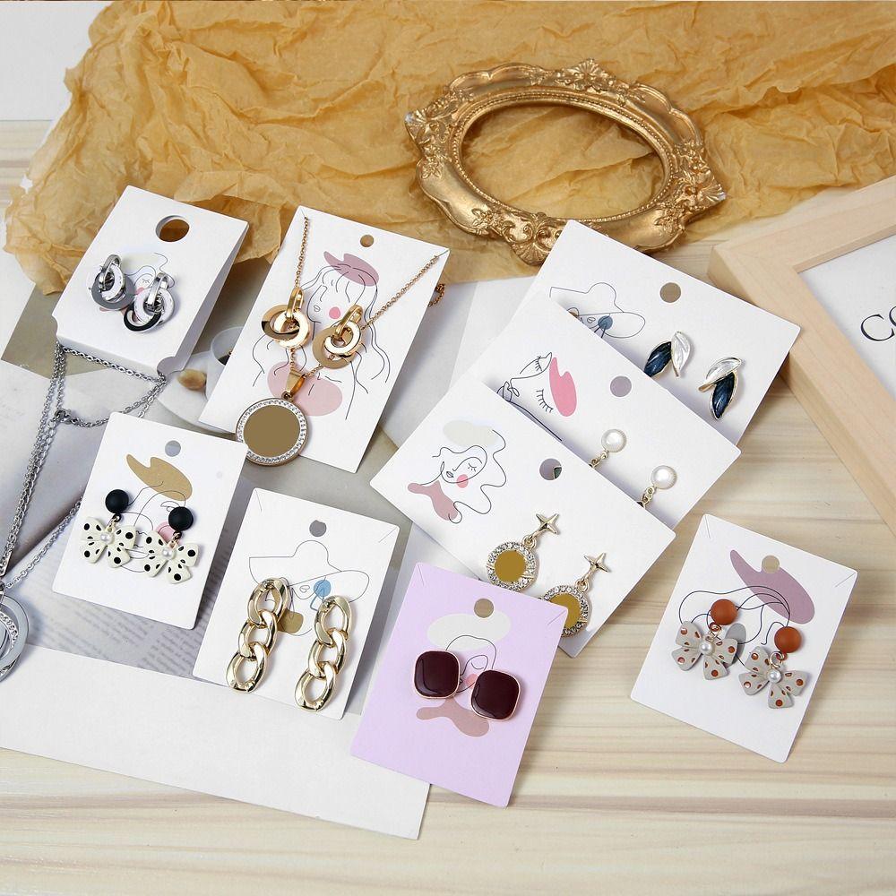 

100PCS Line Face Pattern Earring Display Card Beauty Jewelry Cardboard Jewelry Packing Style 10