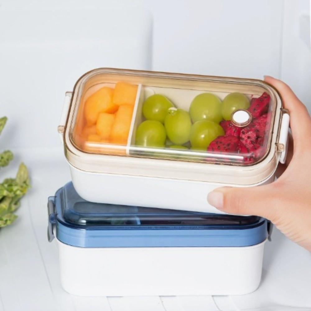Removable Divider Lunch Storage Container ABS Airtight Kitchen Organizer  For Picnics