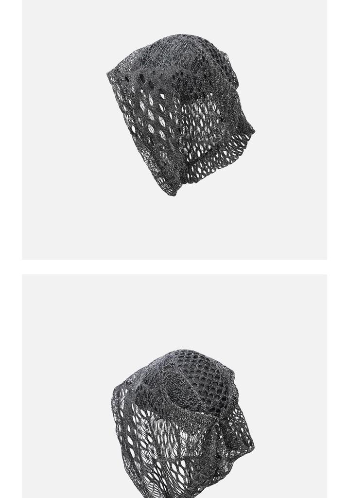 Y2K Hot Girl Stil Netzstrickmütze - Damen Frühling/Sommer Retro Hohlgestrickte Kopfbedeckung.