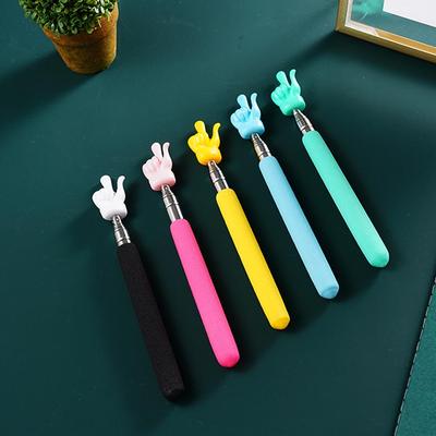 Retractable Teacher Pointer Finger Design Stainless Steel School Teaching Pointer Stick Whiteboard Pointer for Student Classroom