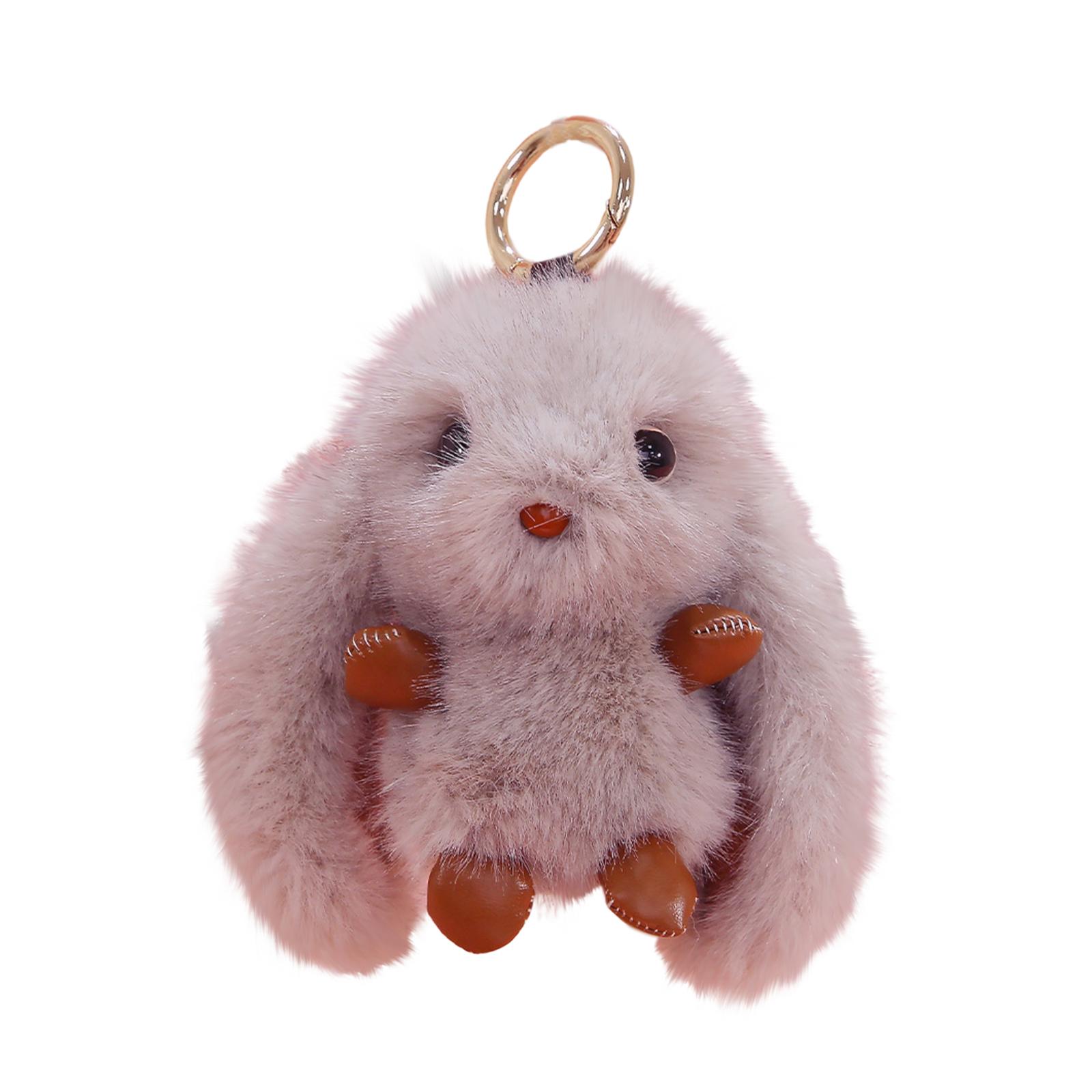 

-shaped Plush Keychain With Dangling Ears, Made Of European Mink One Size