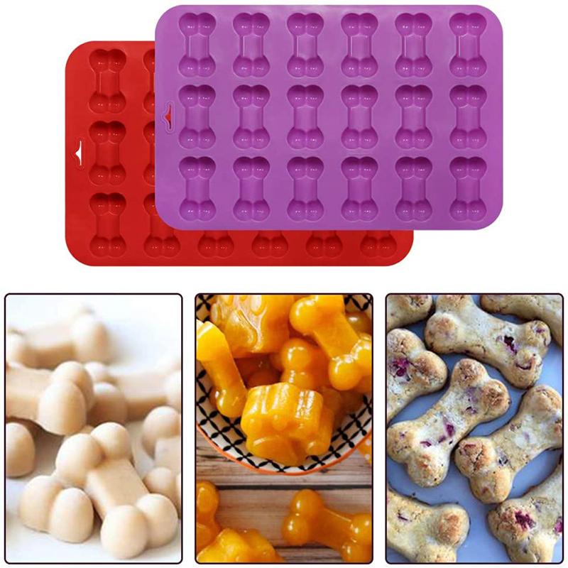18 Cavity 3D Dog Bone Silicone Cookie Mold Chocolate Candy Ice Cake Mold For Baking Cake Decorating Tools Kitchen Baking Tool