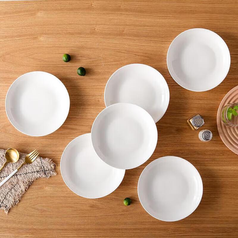 Huihuang Pure White Ceramic Dinner Plate