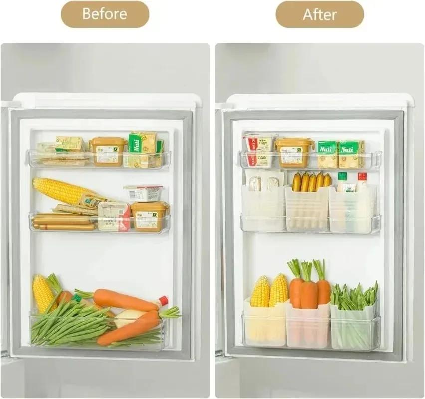 5PCS Refrigerator Storage Boxes Food Fresh Organizer Cold Storage Crisper Fruit Spice Food Container Boxes Home Kitchen Boxes