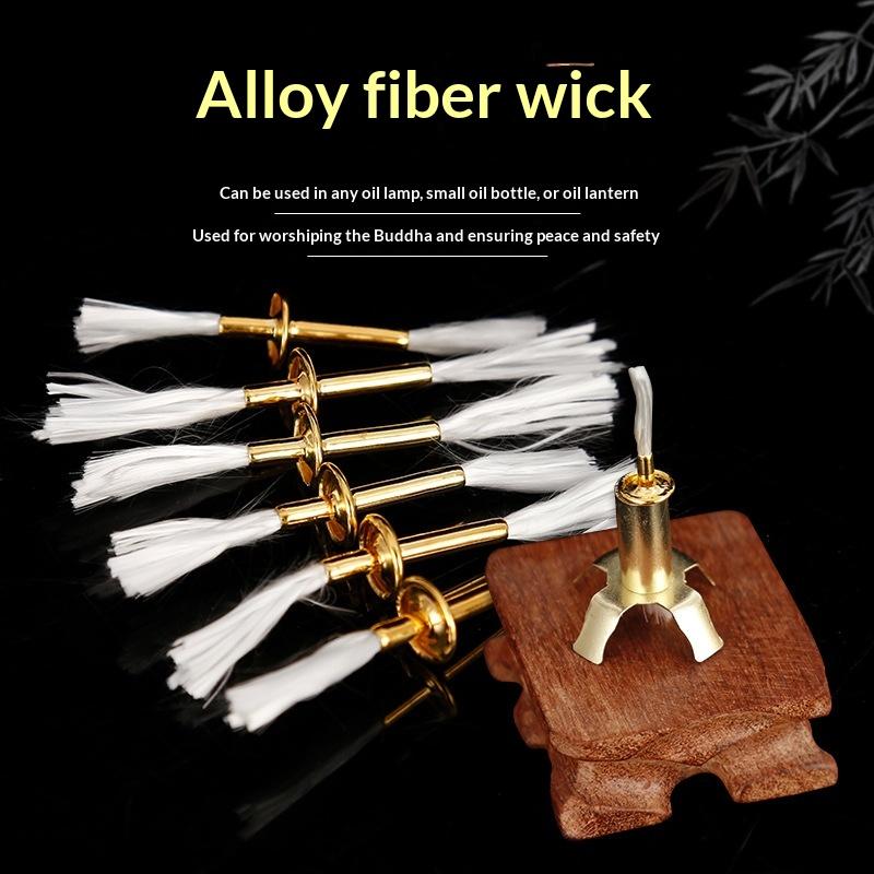 3Pcs Alloy Cotton Thread Oil Lamp Wick Tubes Replacement For Diy Lighting Burner