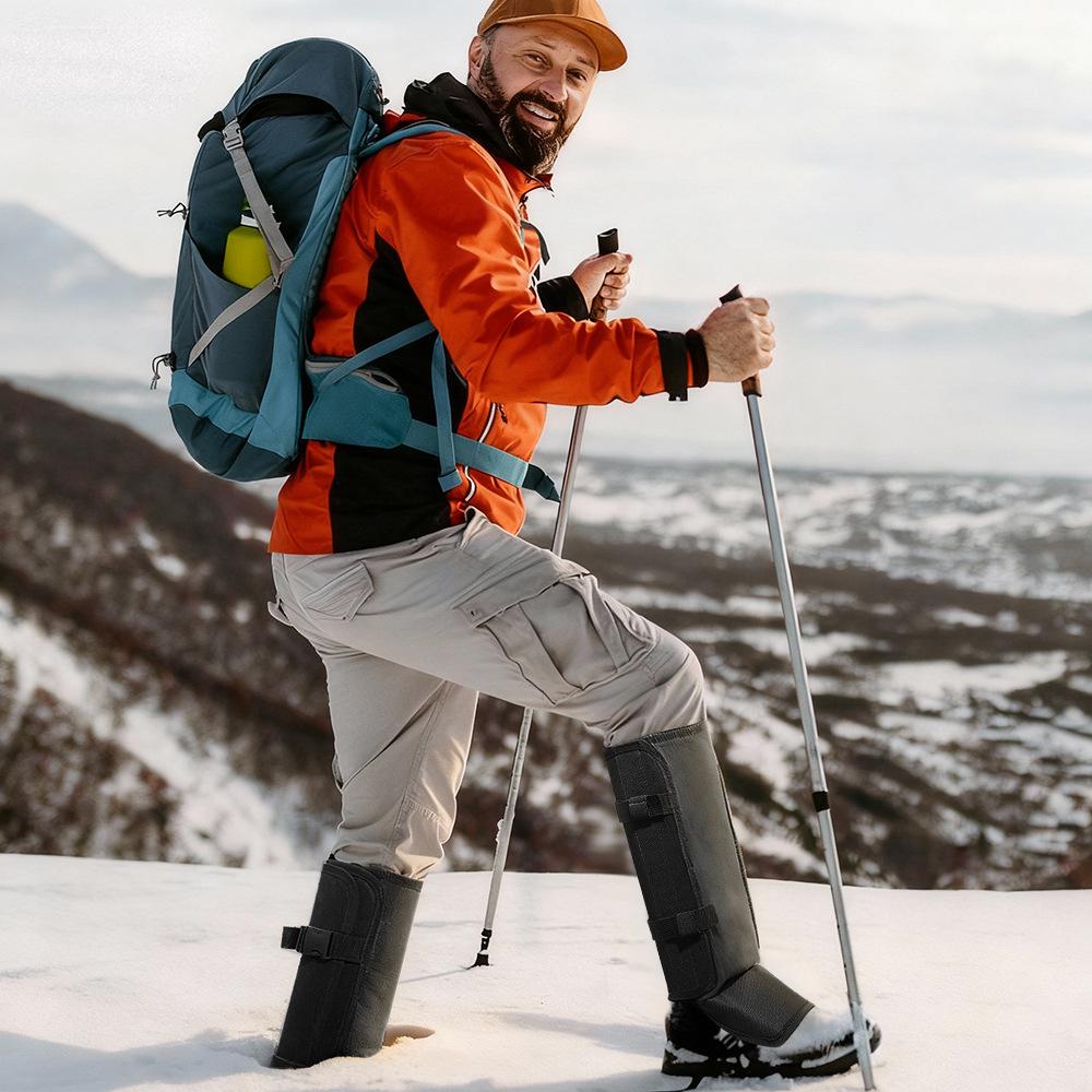 Waterproof Anti-Scratch Snake-Bite Resistant Outdoor Gaiters with Knee Pads for Hiking and Mountaineering