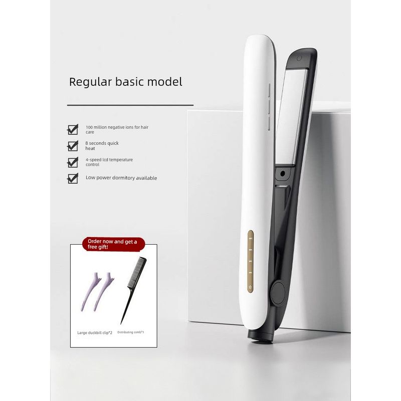 

Minhuang Dual-Use Mini Durable Hair-Styling Bangs Hair Straightener [Regular Basic Style] White