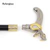 Golden White Snake Head Biting Walking Cane Fashion Decorative Walking Stick Gentleman Elegant Cosplay Cane Knob Crosier 92cm