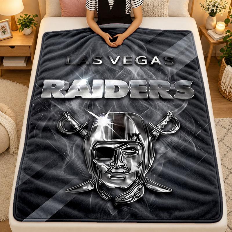 Flannel BlanketLas Vegas Raiders Warm Soft Throw Blanket for Indoor Sofa Bed Living Room Use