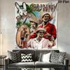 Bad Bunny Flow Wall Hanging Printed Fabric Blanket Decorative Tapestries for Bedroom Living Room Home Decor