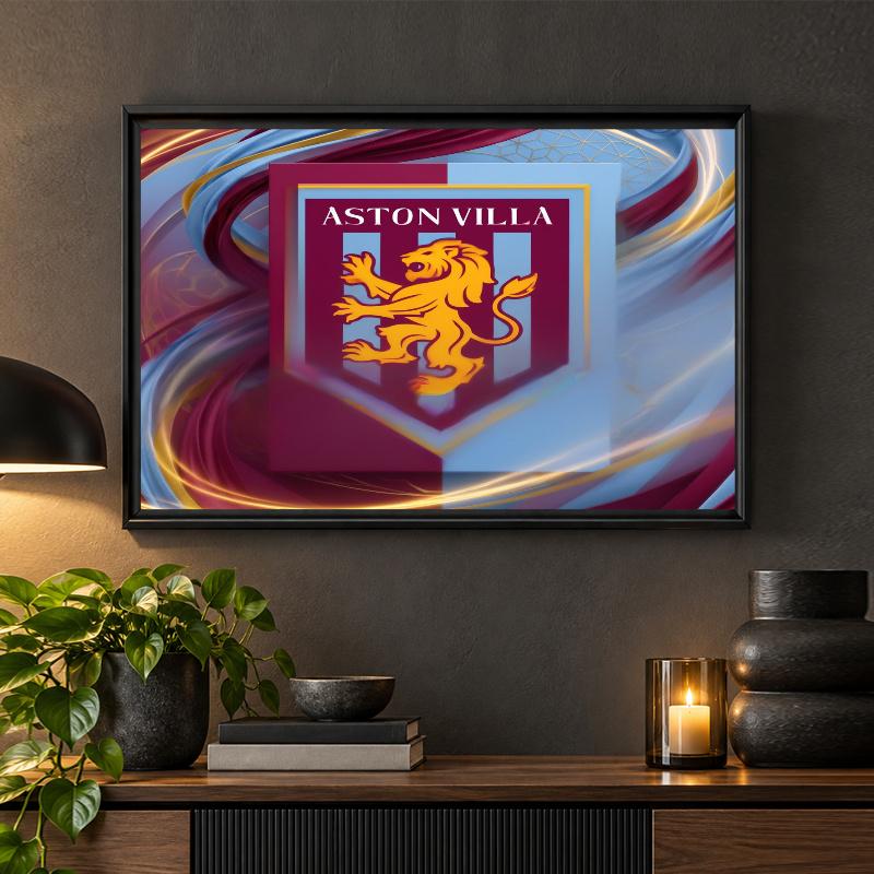 Aston Villa Football Diamond Painting Kit 5D Full Drill DIY Diamond Mosaic Wall Art Home Decor
