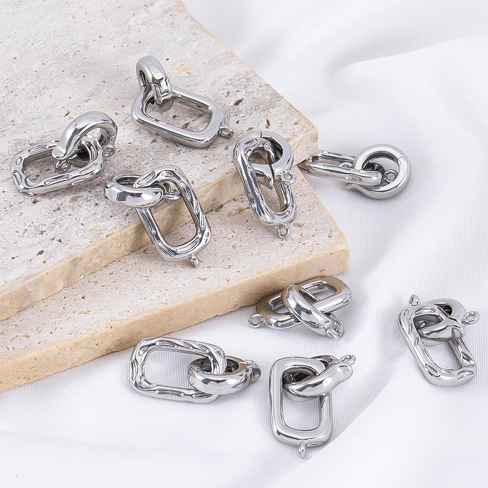 1pc Handmade 18K Gold Silver Plated Fastener Bail Connector Clasps Accessories End Clasps Needlework Pearls Beads Jewelry Making
