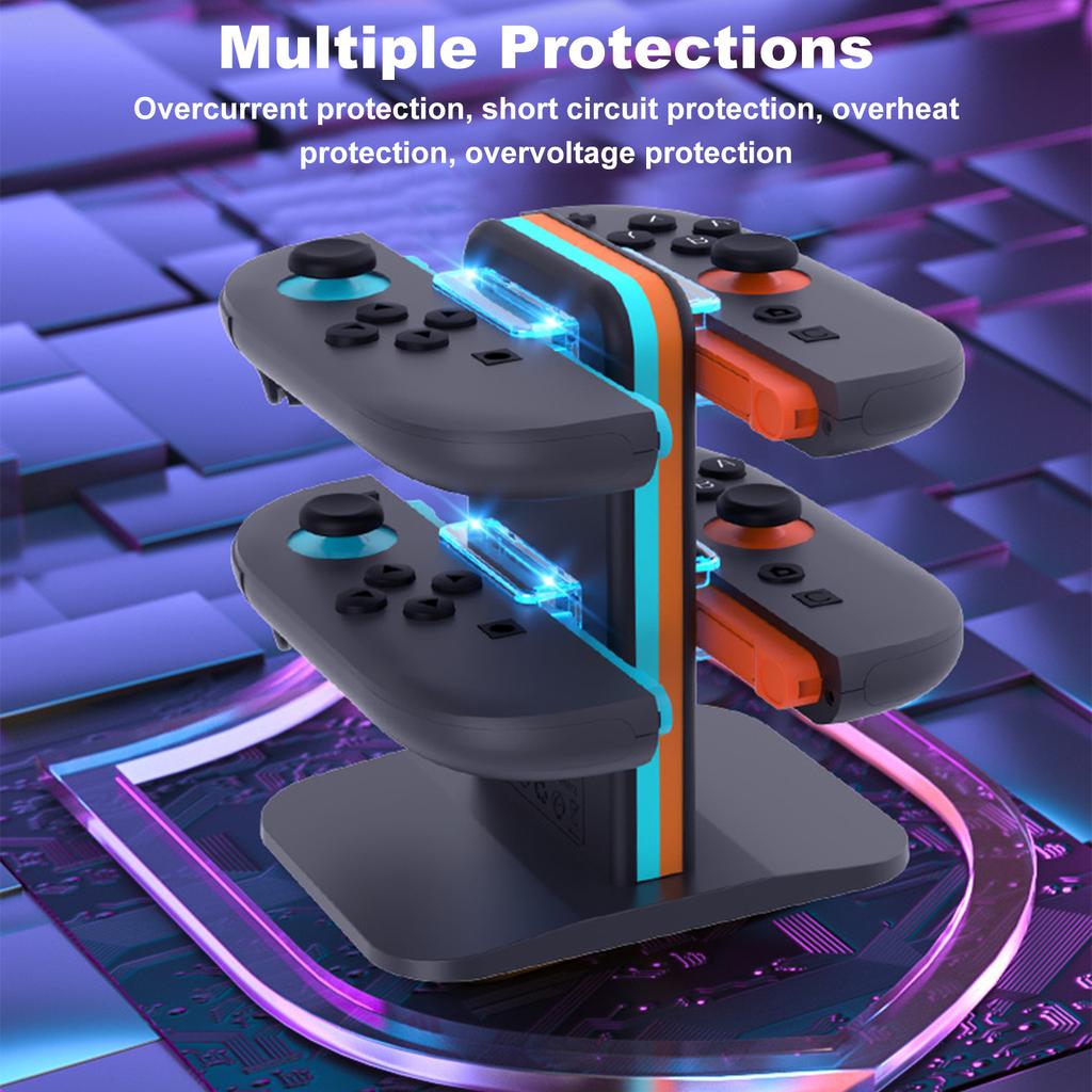 Controller Charger 4 In 1 Charging Station with LED Indicator for Nintendo Switch2 Joy-Con Accessories