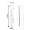 Stainless Steel Telescopic Pen 2 in 1 Multifunctional Extendable Keychain Pen Silver with Key Ring Retractable Ballpoint