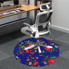 1 Stück Teppich mit Blumenmuster, Runder rutschfester langlebiger großer Büroteppich, Geeignet für das Büro