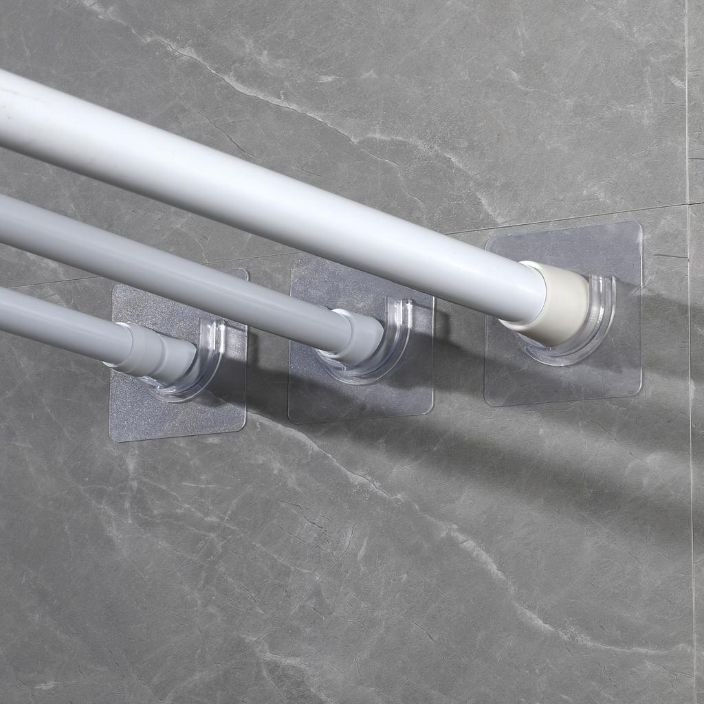 Self Adhesive Telescopic Pole Support Sticker Punch-free Household Telescopic Rod Holder Crossbar Wall Hooks Fixing Bracket