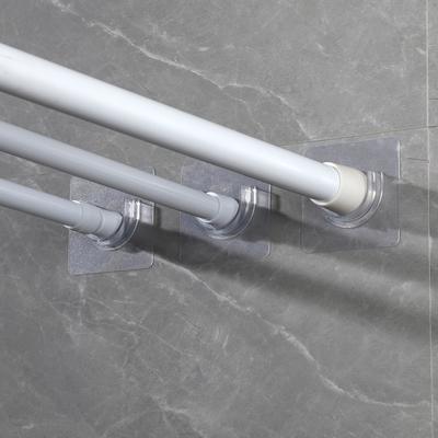 2pcs Punch-free Telescopic Rod Bracket, Adhesive Shower Curtain Rod Holder, No Drilling Shower Rod Tension Holder, Traceless Strong Sticky Hook