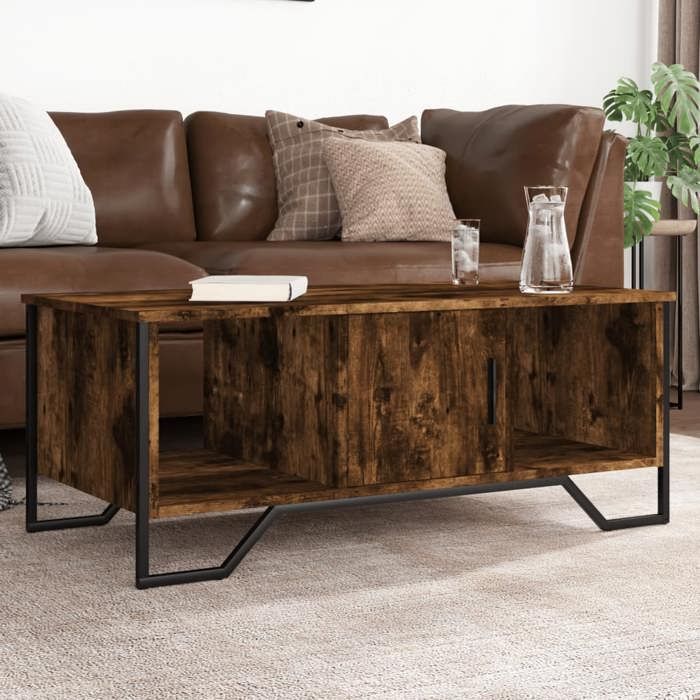 VidaXL Coffee Table Smoked Oak 100x51x40 Cm Engineered Wood, Side Table, Living Room Table, Side Table, End Table 848491