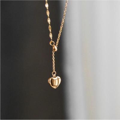 Edelstahl Mode Exquisiter Schmuck Gold Paar Retro Liebe Charm Halskette Anhänger Weiblich
