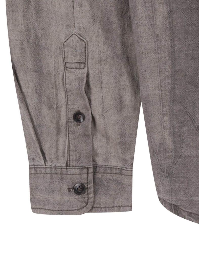 Burkeru Cotton Linen Dyed Long Sleeve Shirt Gray
