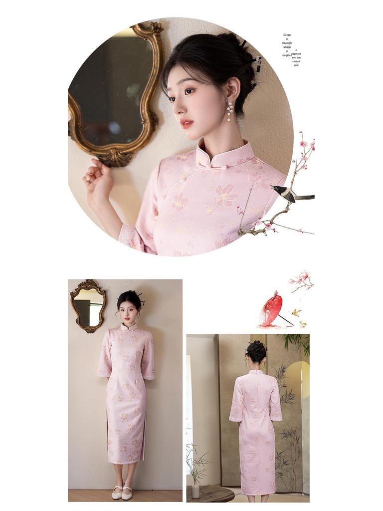 New Retro Chinese Style Slimming Cheongsam - Young & Elegant Autumn/Winter Edition