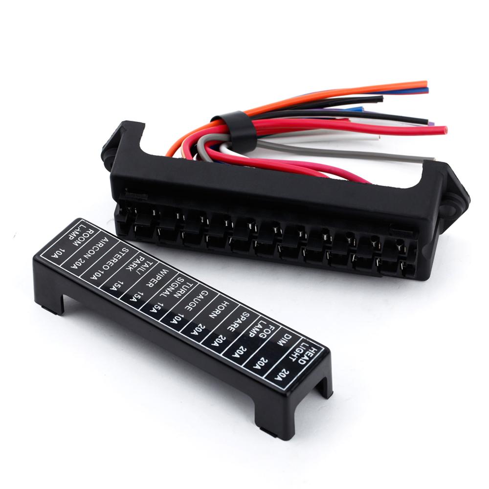 12 Căi DC32V Circuit Remorcă Auto Auto Bloc Suport Siguranțe Lamă ATC ATO 2 intrări 12 ieșiri Cablu