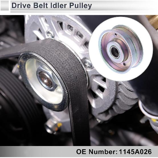 Drive Belt Idler Pulley for Mitsubishi Outlander 2007-2020 Serpentine Tensioner Pulley Idler No.1145A026 1 Pc