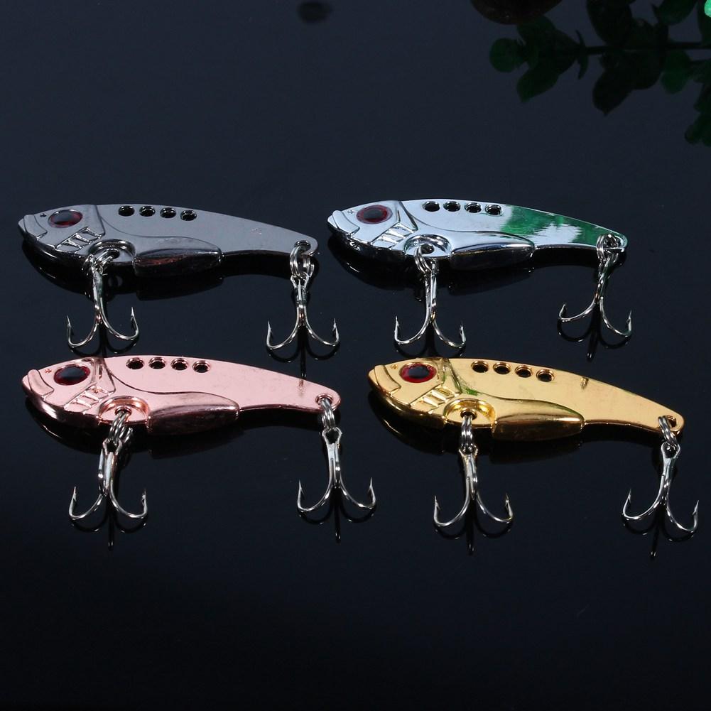 4pcs 11g 55mm Metal VIB Fishing Lures Crank Baits Red Eyes Fishlike Hook Tackle