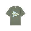 Maison Kitsune X And Wander Cartoon Print Crew Neck Short Sleeve T-Shirt Unisex Tops Green 5743184907-P360
