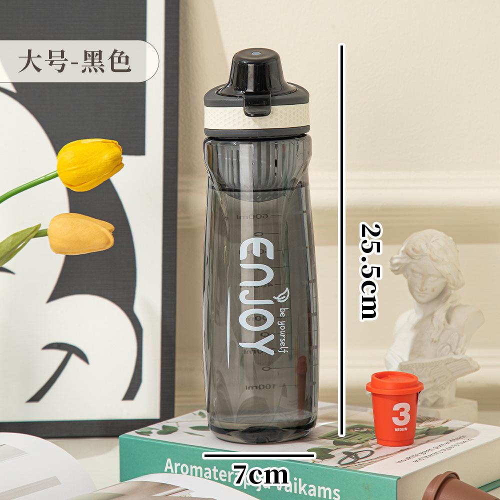 Water Bottle Drinking Large Capacity Outdoor Fitness Plastic Cup Student with Graduated Sports Water Cup High Temperature Handle Water Cup Wholesale
