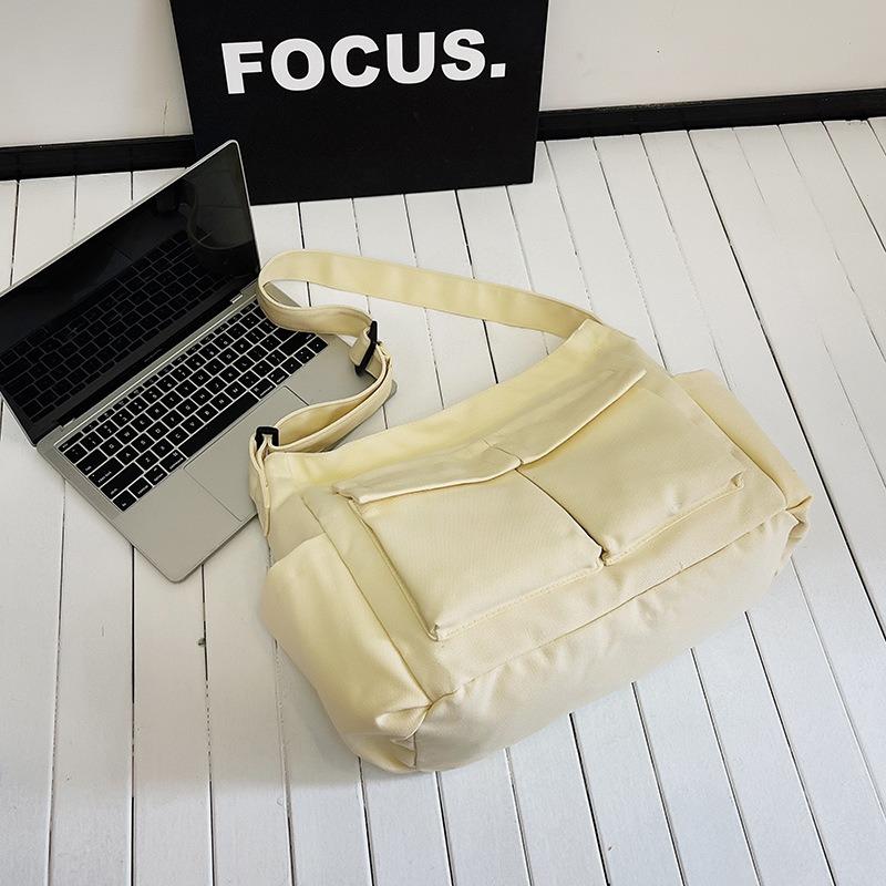 Utility Style Shoulder Crossbody Bag Unisex Instagram Canvas Bag Student Class Bag Street Large Capacity Artistic Casual Bag