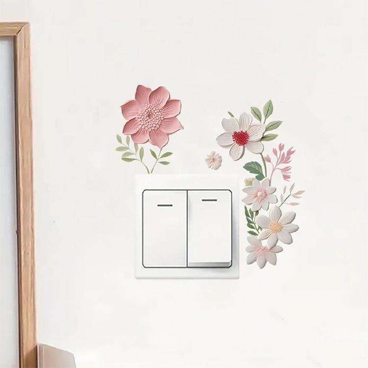 Decorative Flower Light Switches Sticker Enhances Room Decoration Easy Installation on Various Surfaces Decal