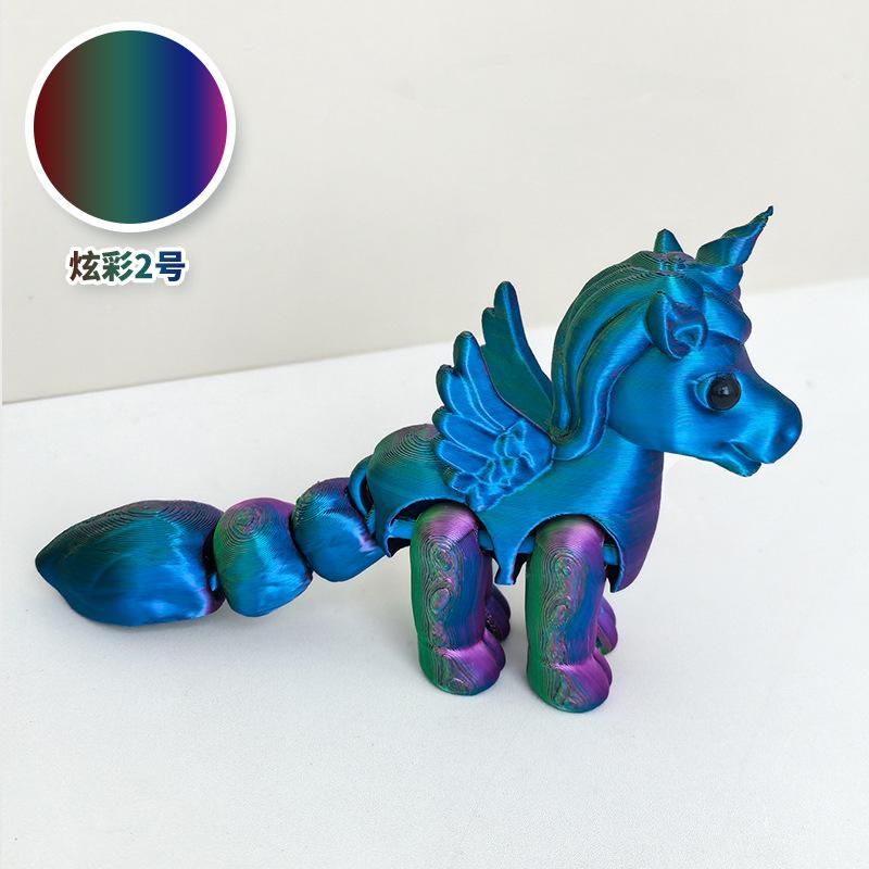 3D Printed Articulated Unicorn Toy Glow In The Dark Eco Friendly Movable Joint Model Creative Gifts Collectible Desk Ornaments