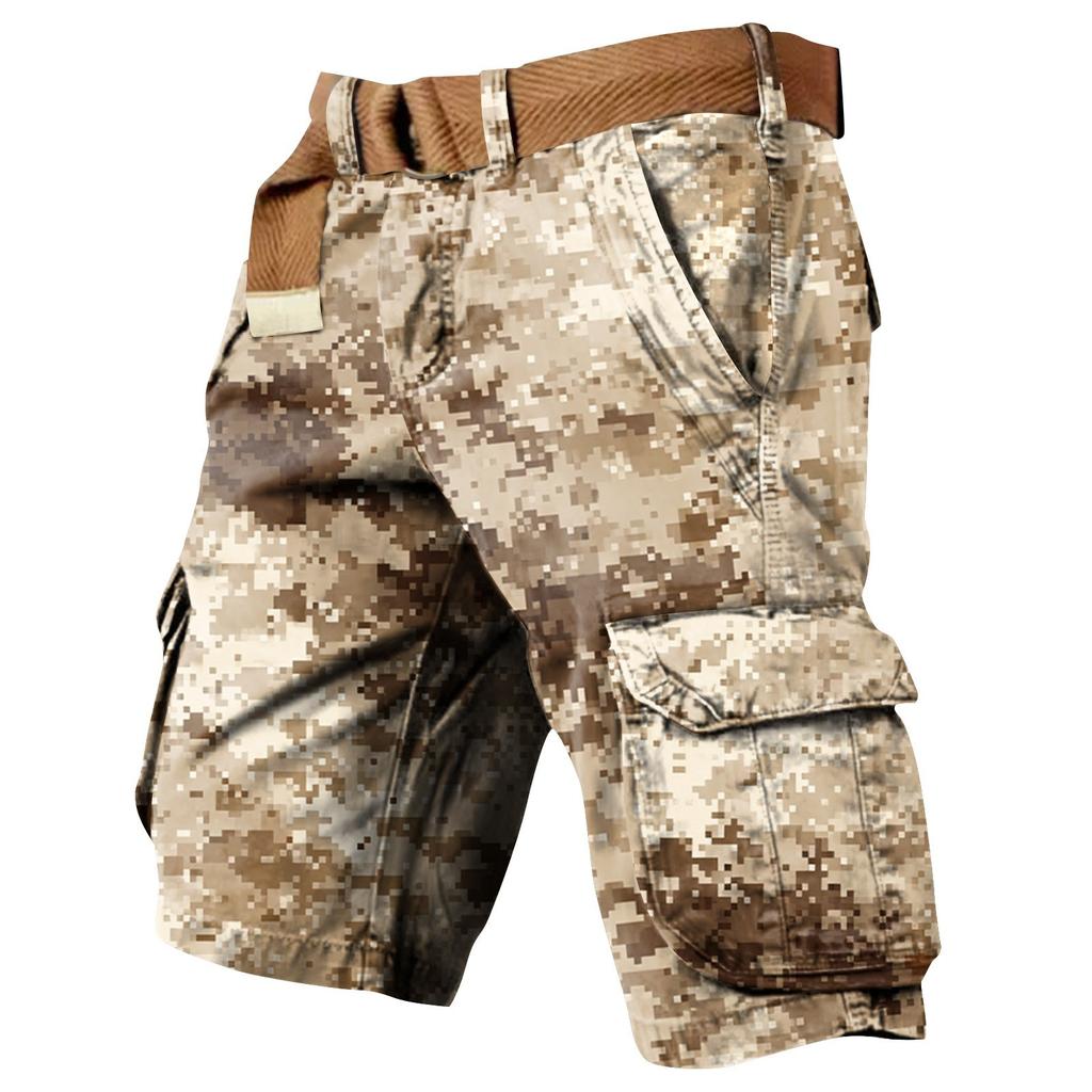 Men's Independence Day Printed Multi Pocket Workwear Shorts