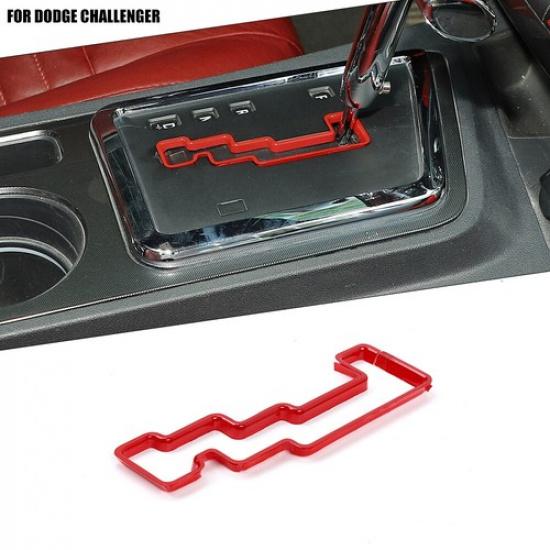 Interior Gear Shift Knob Panel Decor Cover Trim for Dodge Challenger 2009-14 Red