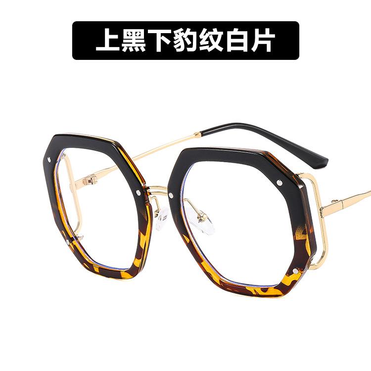 Polygonal glasses frame new anti-blue light side hollow European and American glasses frame ins glasses frame personality trend