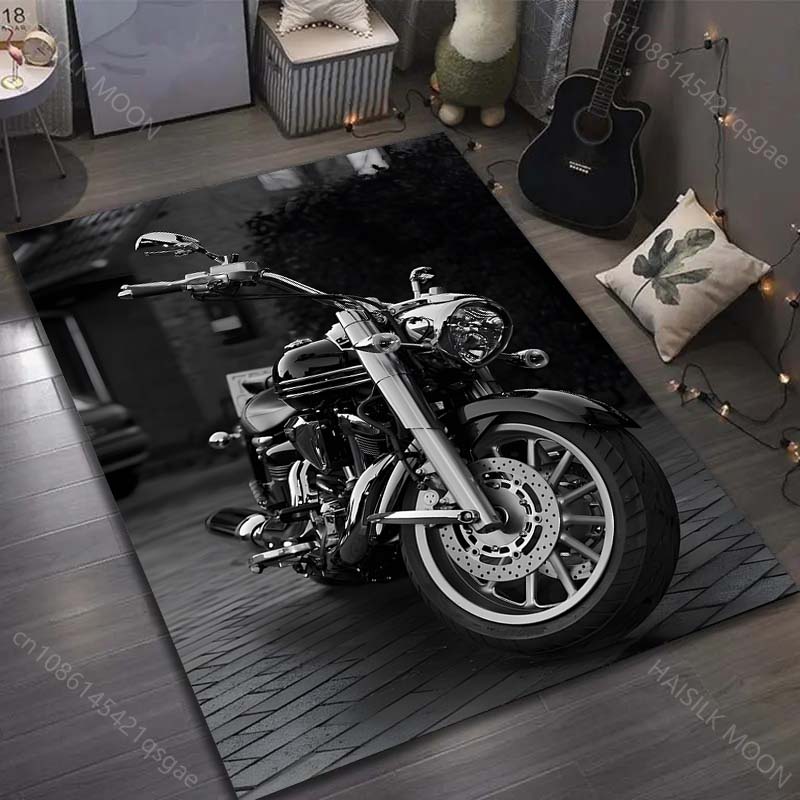 Multiple sizes Modern Motorcycle Pattern Carpet for Living Room Bedroom Sofa Home Decor Non-slip Floor Mat Luxury Gift