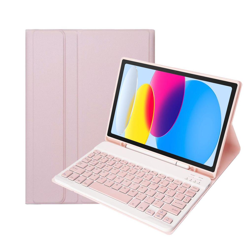 Samsung A7 Lite Tablet Bluetooth Keyboard with Magnetic Leather Case & Soft Silicone Protective Shell