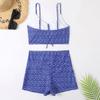 High Waist Bikini Swimsuit Women 2024 Push Up Bikini Floral Swimsuit Print Bikini Boxers Swimwear Swim Trunks Bathing Suit
