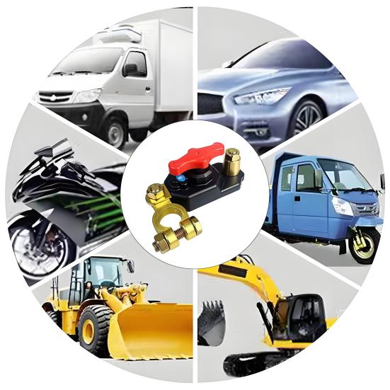 Drehbarer Auto-Batterietrennschalter mit reinem Kupferkern 12V/24V Manueller Killschalter für LKW Wohnmobile Boote Verhindert Batterieentladung Schalter