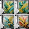 Watercolour Plant Palm Leaf Shower Curtain Print Nordic Minimalist Polyster Bathroom Curtains Home Decor Curtain With Hooks