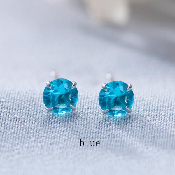 100% 925 Silber Steckerohrring für Damen Mädchen Geschenk Bunter Zirkonia Kristall Schmuck Klein Exquisit