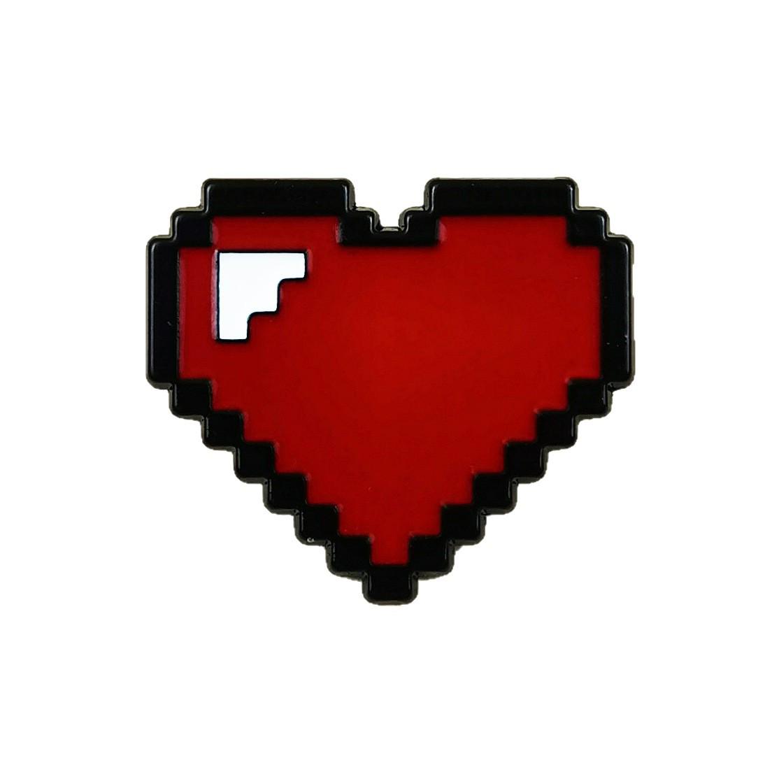 Alloy Heart Brooch: Cartoon Digital Heart-Shaped Badge Accessory