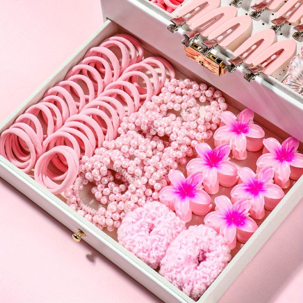 144pcs Hair Accessory Set - Includes Large Fabric Scrunchies & Clips, Perfect for Daily Wear & Gifts, Shower & Makeup Essentials (without Box)