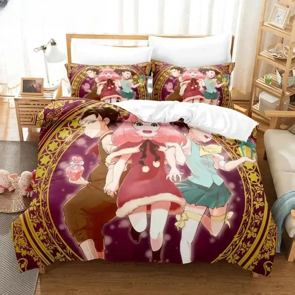 Spy X Family 3D Print Anime Duvet Cover Sets Pillowcases For Boys Gift Polyester Single Twin Queen King Anya Forger Bedding Set