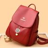 Schoolbag Backpack Women's 1011 Summer New Korean Version Simple Fashion Shoulder Women's Bag Soft Leather Backpack Travel School Bag