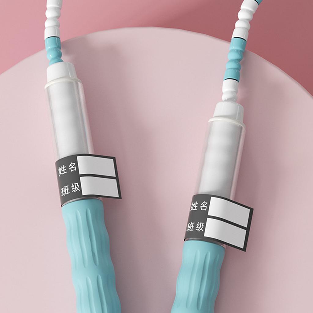 Coardă de sărit din bambus cu lungime reglabilă, coardă de sărit cu mărgele cu mâner din silicon pentru copii, studenți