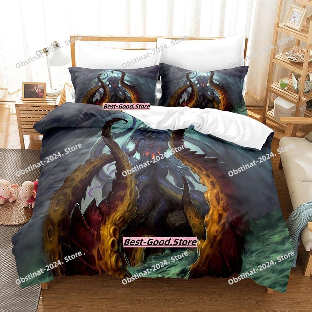 2023 Game Hearthstone Heroes Of Warcraft Bedding Set Cartoon Anime three-piece Set Teenager Bedroom Duvetcover Sets