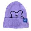 Warm Stripe Winter Embroidered Bear All-match Wool Hat Knitted Hat Korean Style Caps Women Beanies